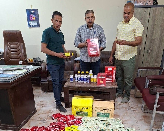 ضبط مبيدات مغشوشة ومحظورة بمحل غير مرخص بأسيوط 